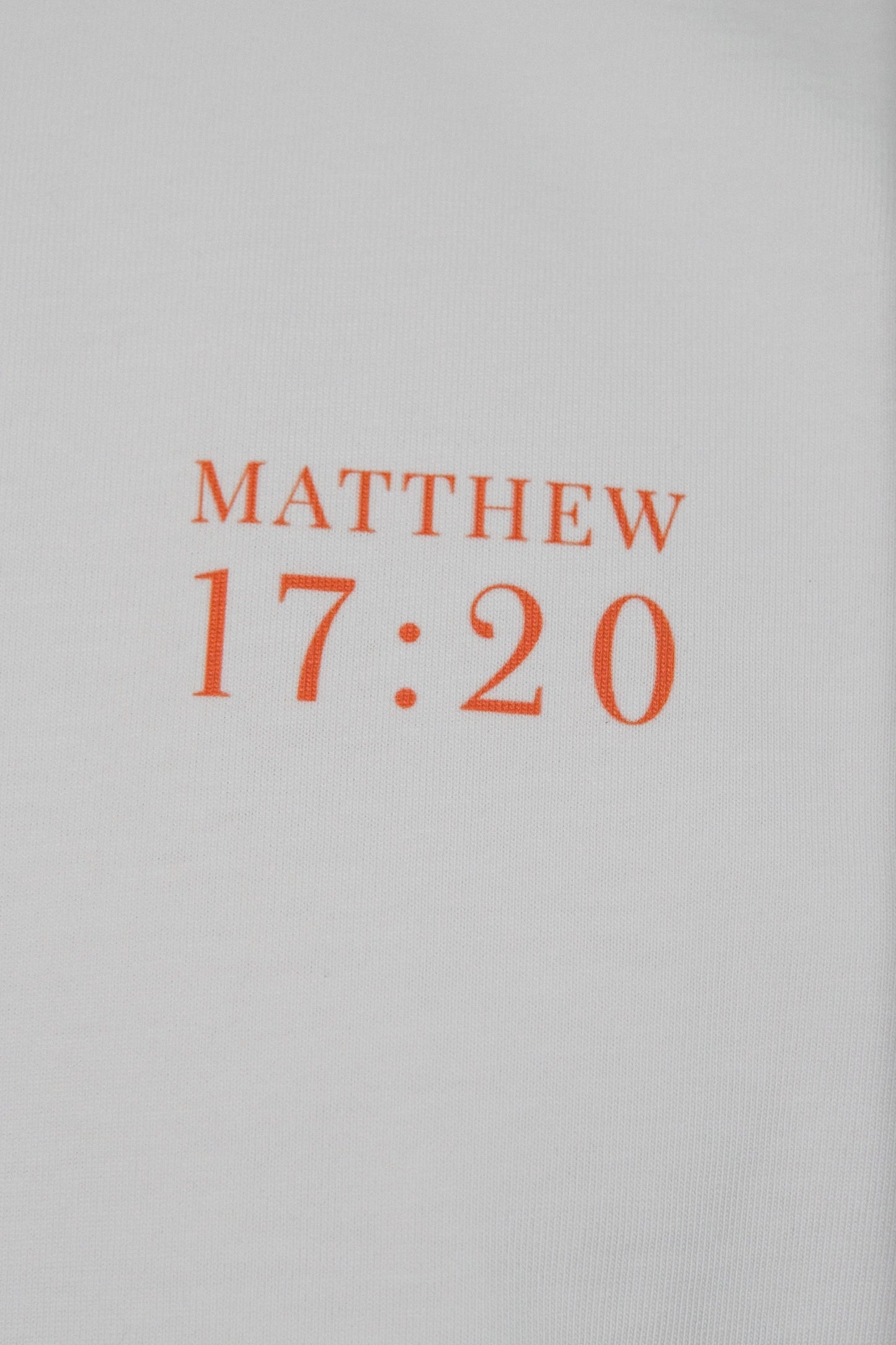 Inspirational T-Shirt with 'Faith Can Move Mountains' and Matthew 17:20 text