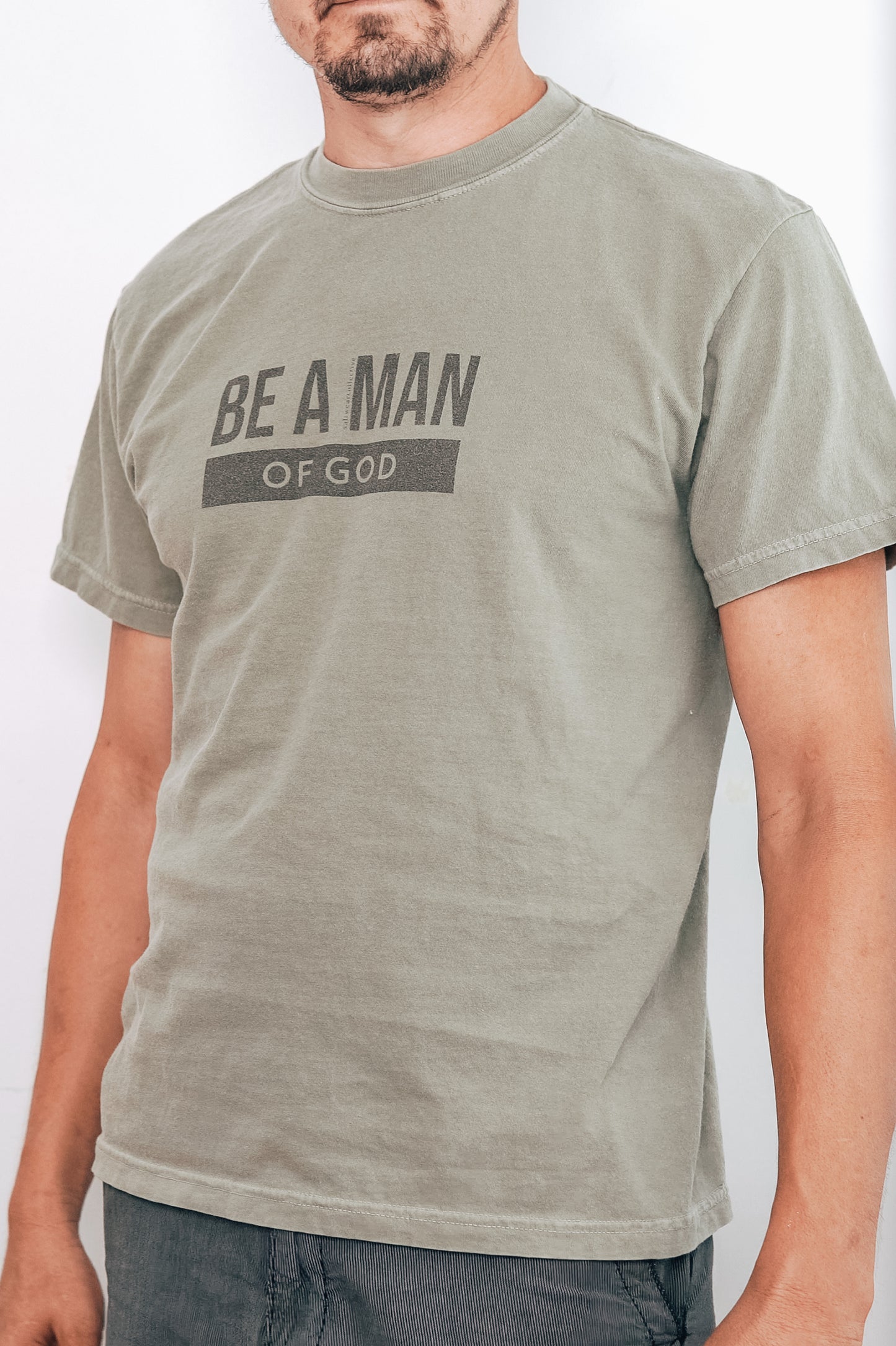 Be a Man of God Khaki T-Shirt