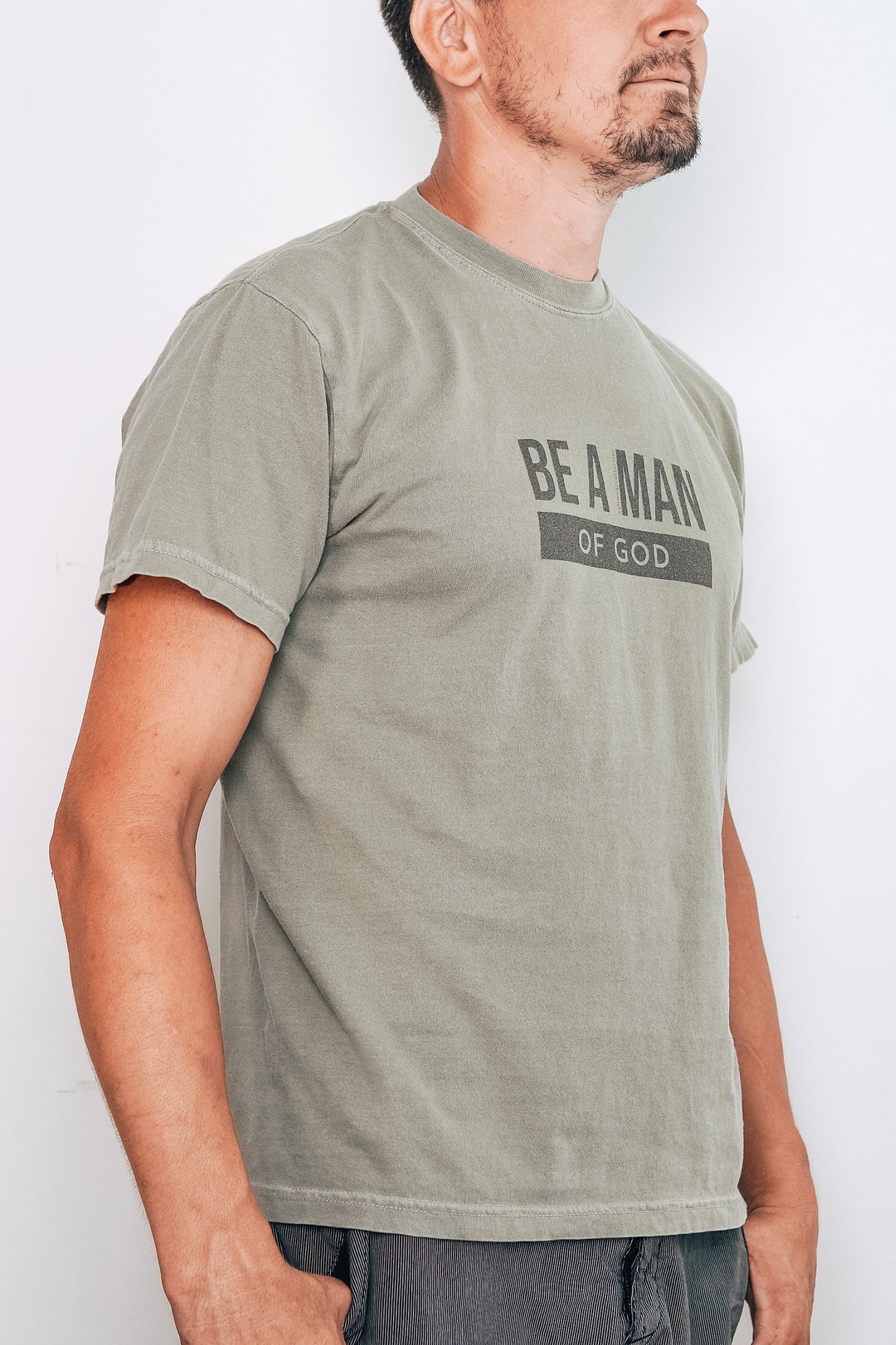 Be a Man of God Khaki T-Shirt