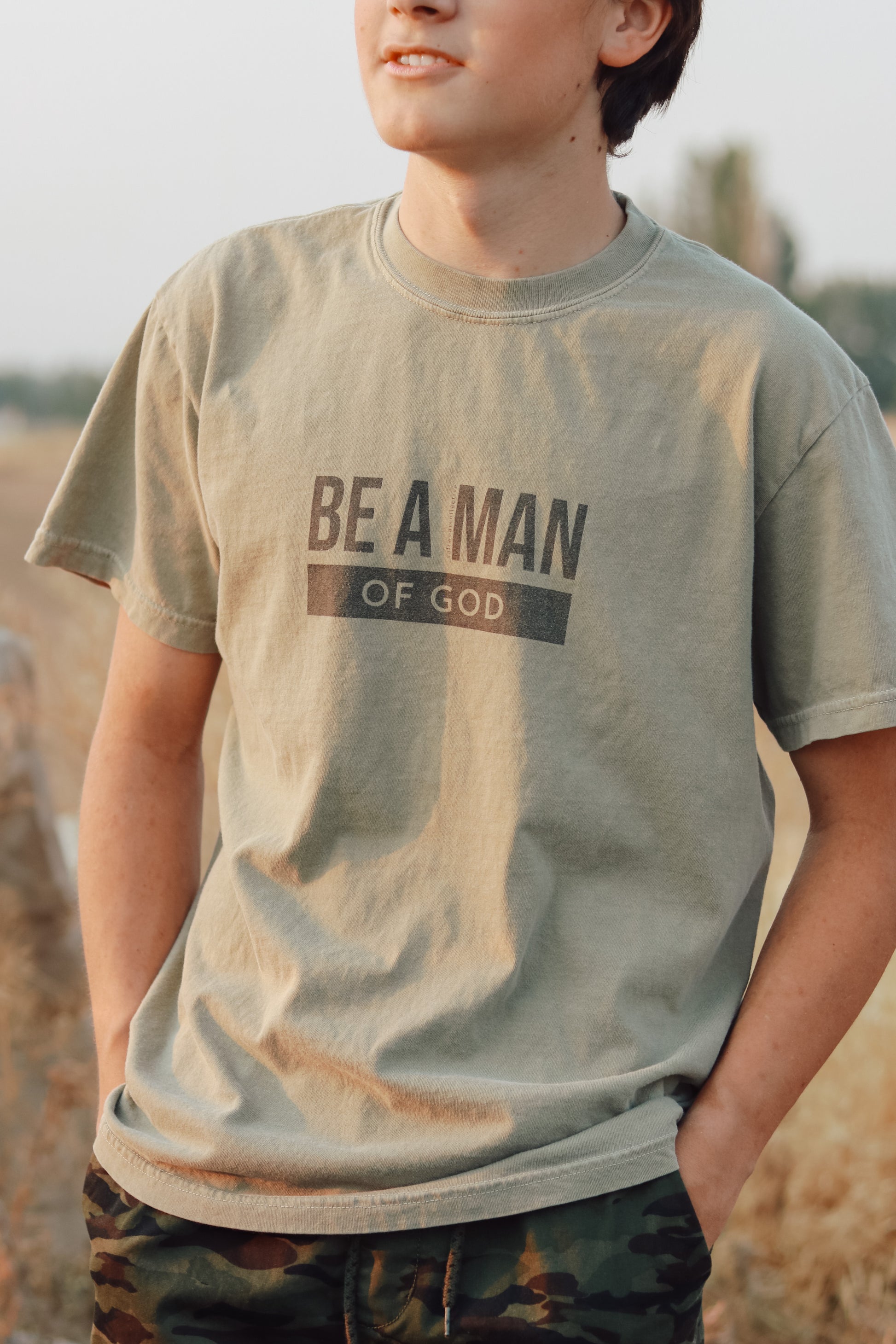 Be a Man of God Khaki T-Shirt