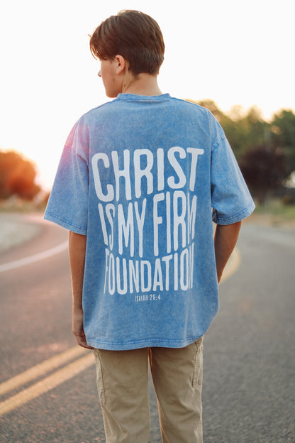 Christ Is My Firm Foundation Mineral Wash T-Shirt