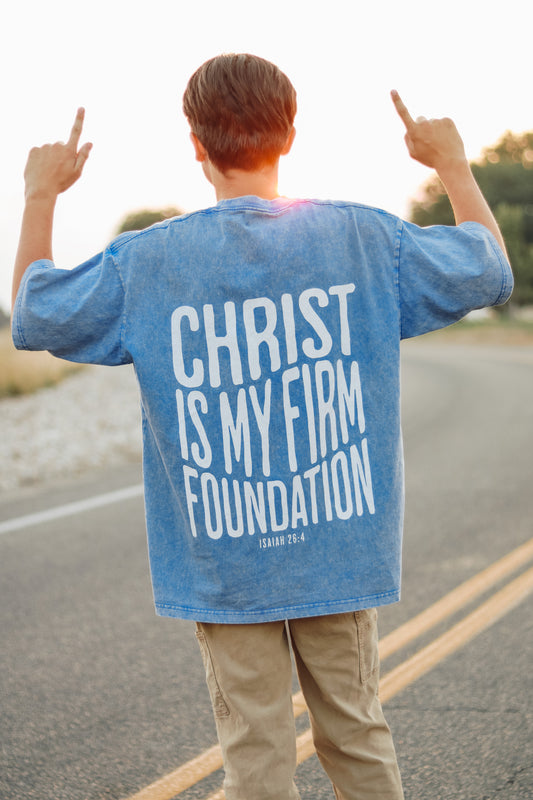 Christ Is My Firm Foundation Mineral Wash T-Shirt