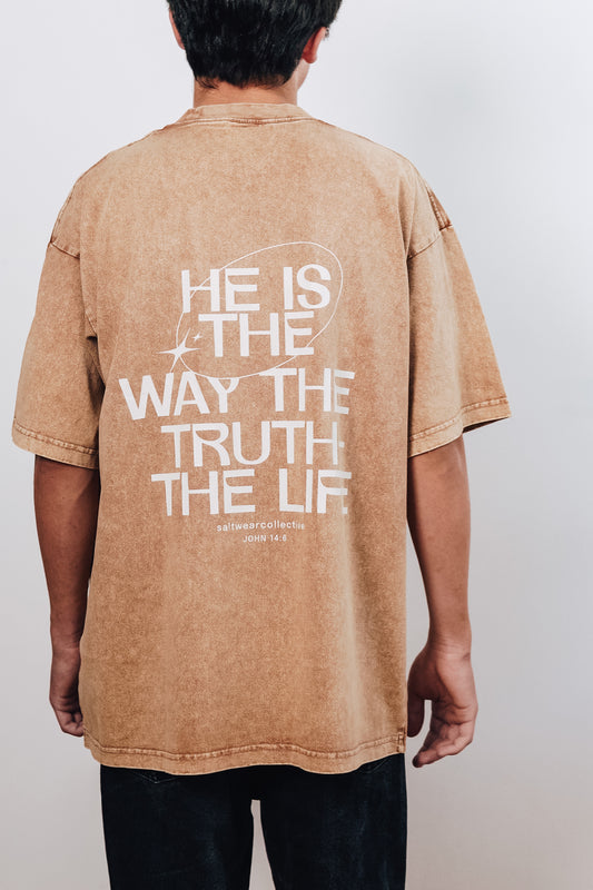 He Is the Way T-Shirt back design with Christian message