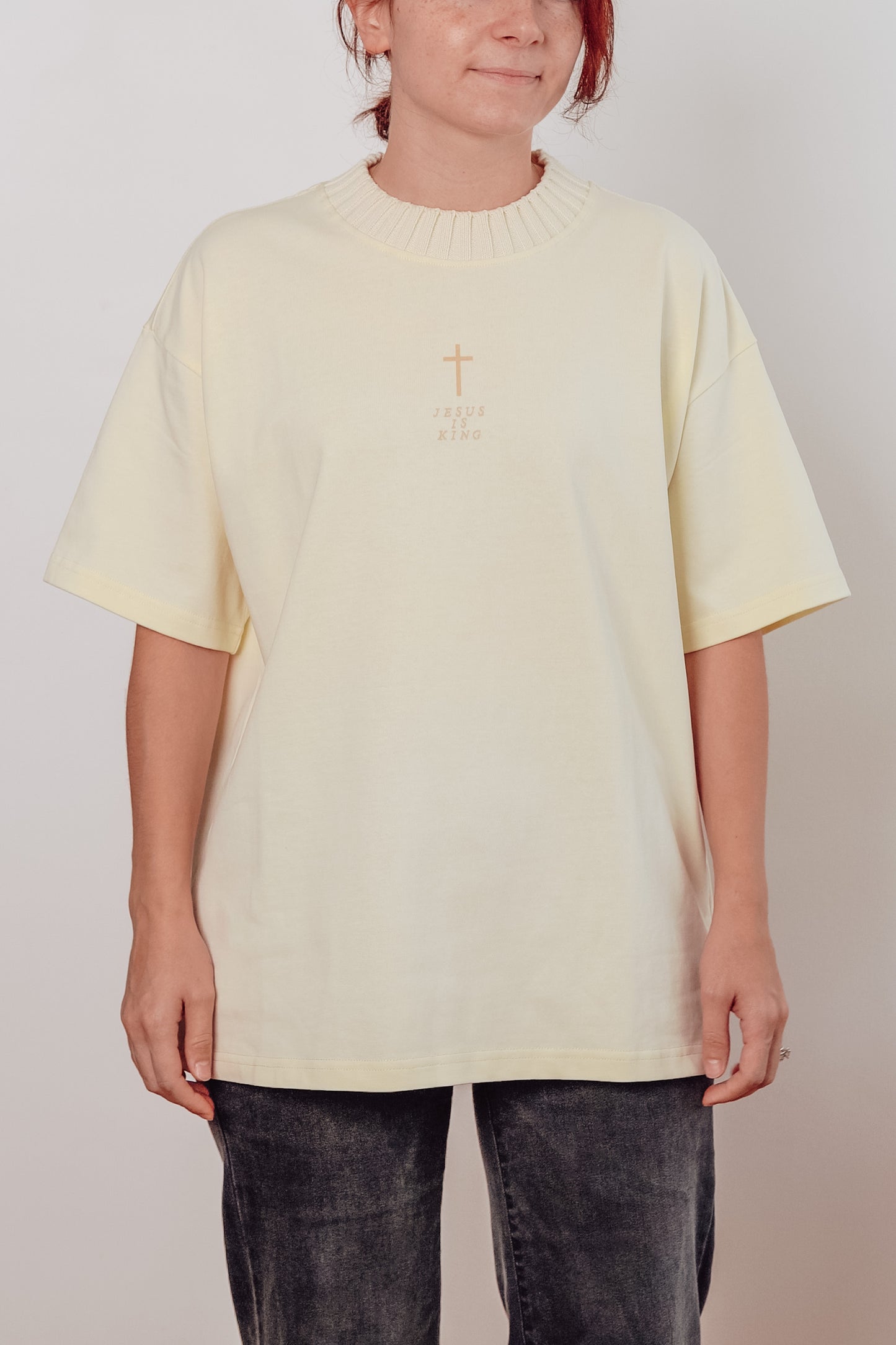 Buttercream Color Faith-Based T-Shirt - Jesus is King
