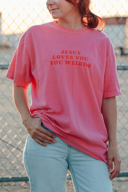 Jesus Loves You! You Weirdo!! Vintage Wash Tee | SaltWear Collective