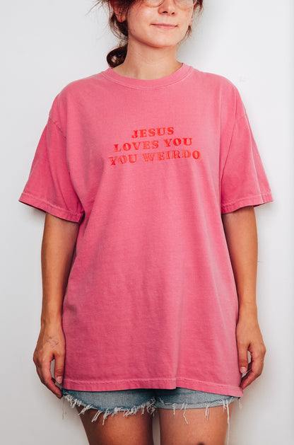 Jesus Loves You! You Weirdo!! Vintage Wash Tee | SaltWear Collective