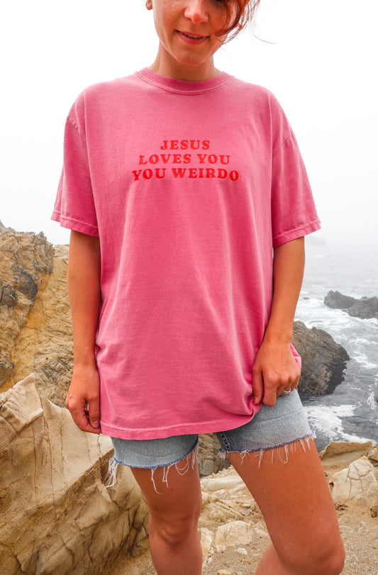 Jesus Loves You! You Weirdo!! Vintage Wash Tee | SaltWear Collective