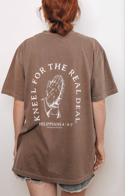 Philippians 4:6-7 Bible verse t-shirt close-up