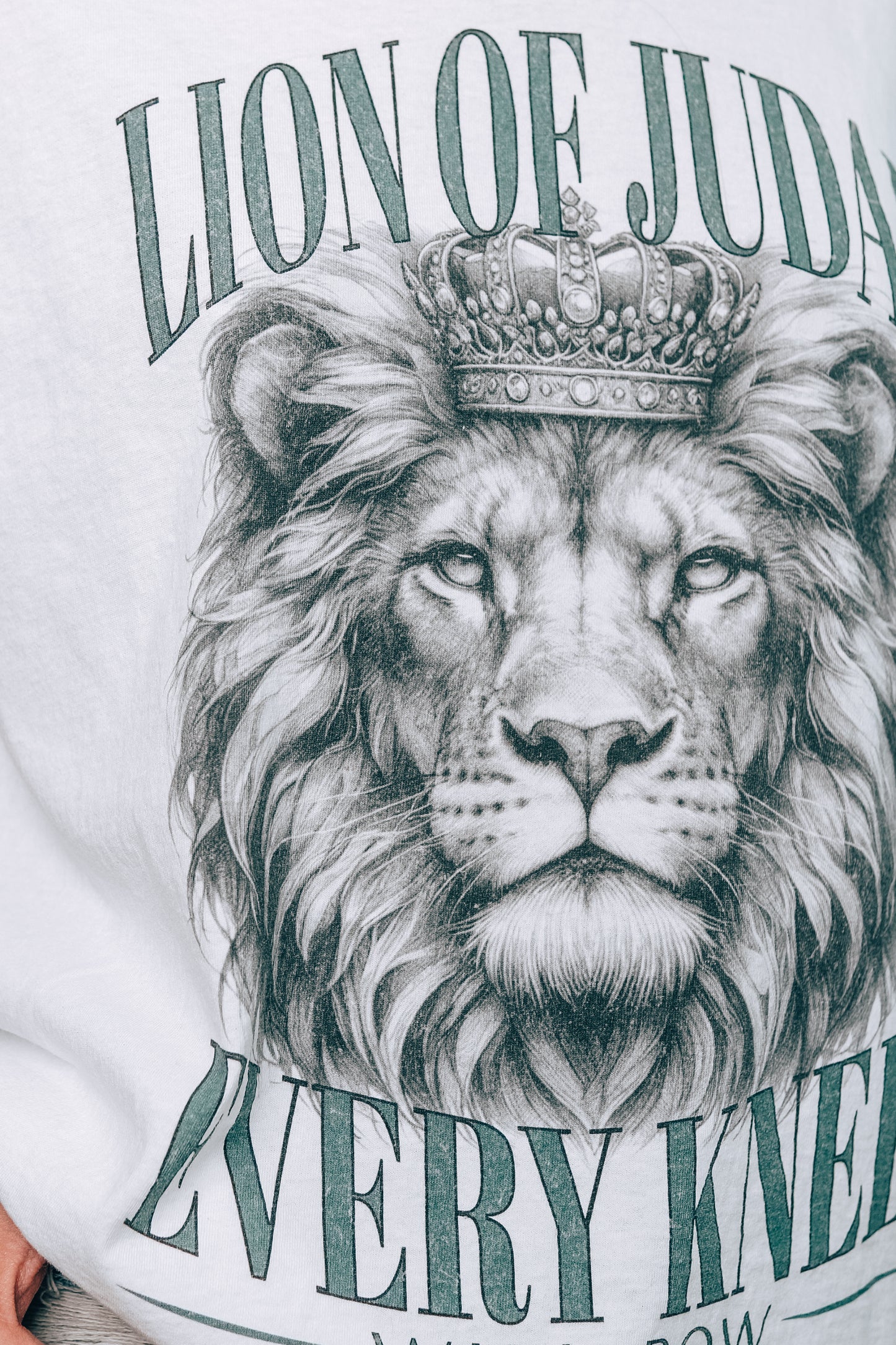 CHRISTIAN of Lion of Judah T-Shirt close up