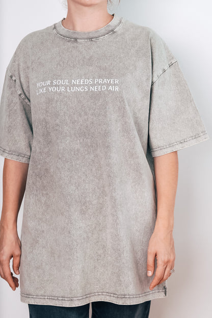 Your Soul Needs Prayer Mineral Wash Tee Back View